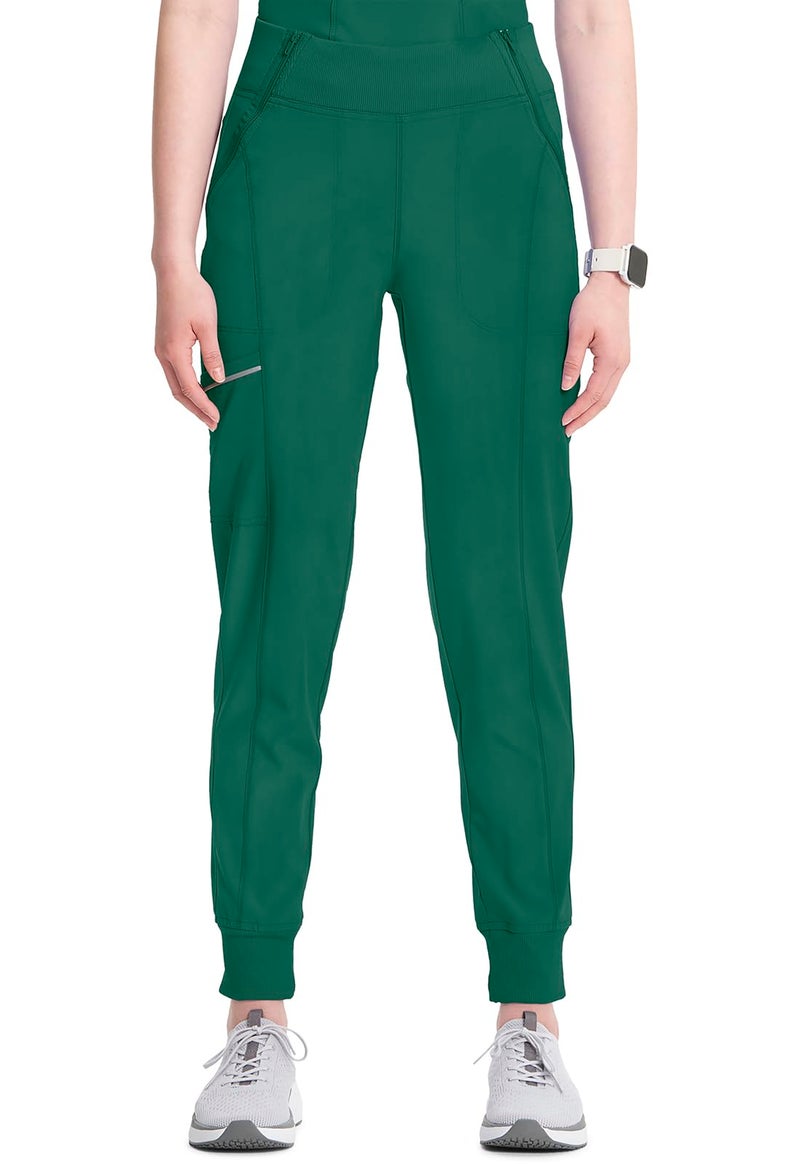 Cherokee Infinity Womens Scrub Jogger Pants, Mid Rise, Moisture Wicking, Wrinkle-Resistant, 360 Stretch, 5 Pockets - CK110A, M, Hunter Green - Image 1